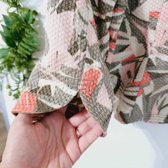 Ruby Rd. Womens Textured Floral Jacket Button Front & 3/4 Sleeves Sz M《919》J - Picture 3 of 6